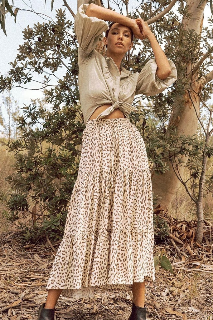 Alexia Skirt | Natural Leopard