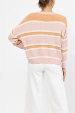 Ginny Knit | Pink + Orange Stripe