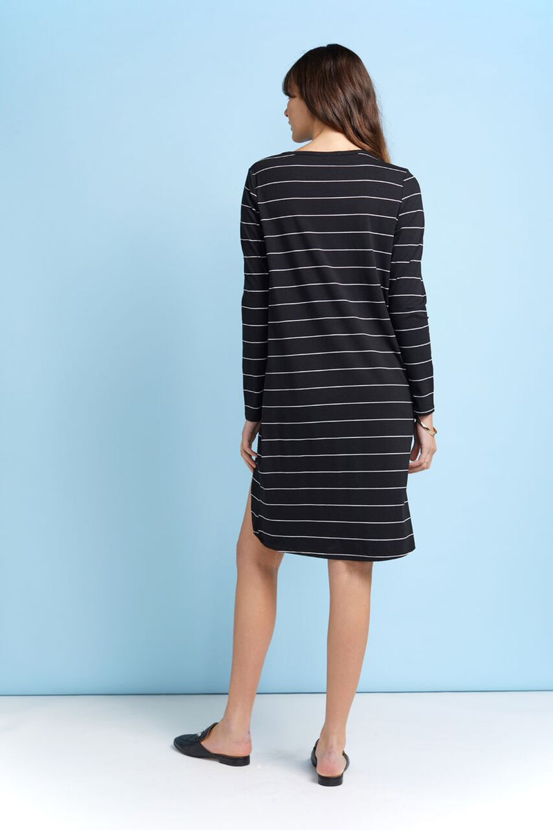Julesy Dress | Black Stripe