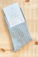 Kate Ribbed Socks | Grey