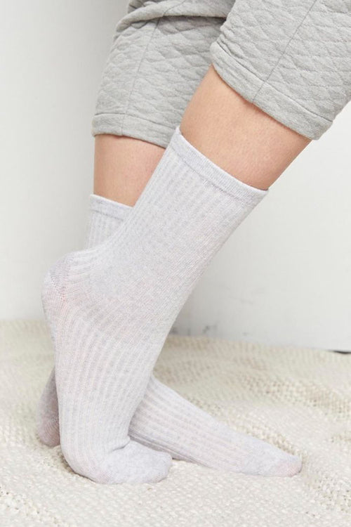 Kate Ribbed Socks | Grey