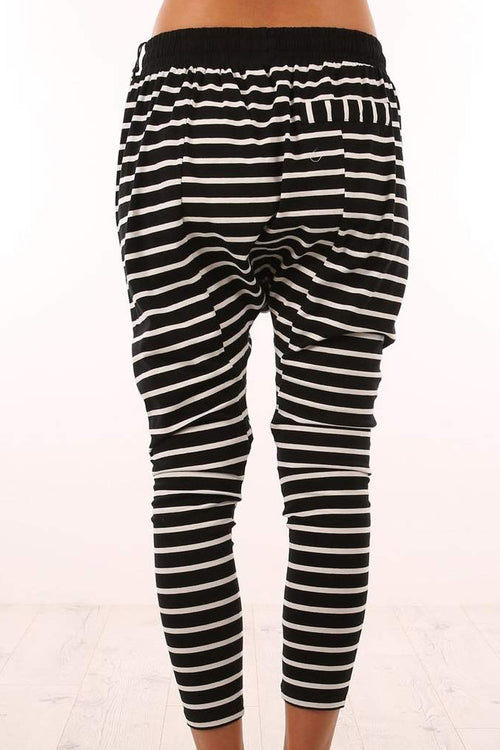 Nicki Pant | Black + Ivory Stripe