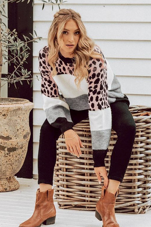 Romy Knit | Pink Leopard
